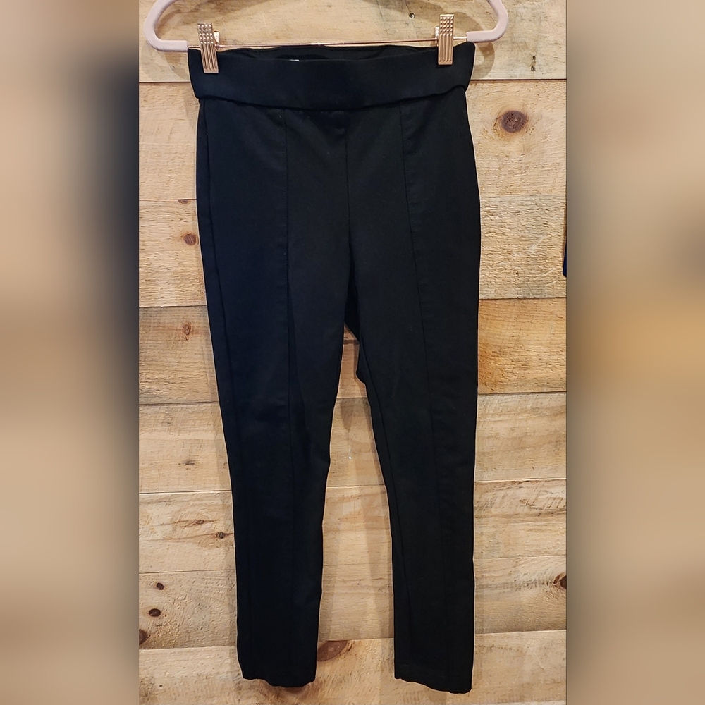 Anne Klein High-Waist Black Ponte Ankle Pants